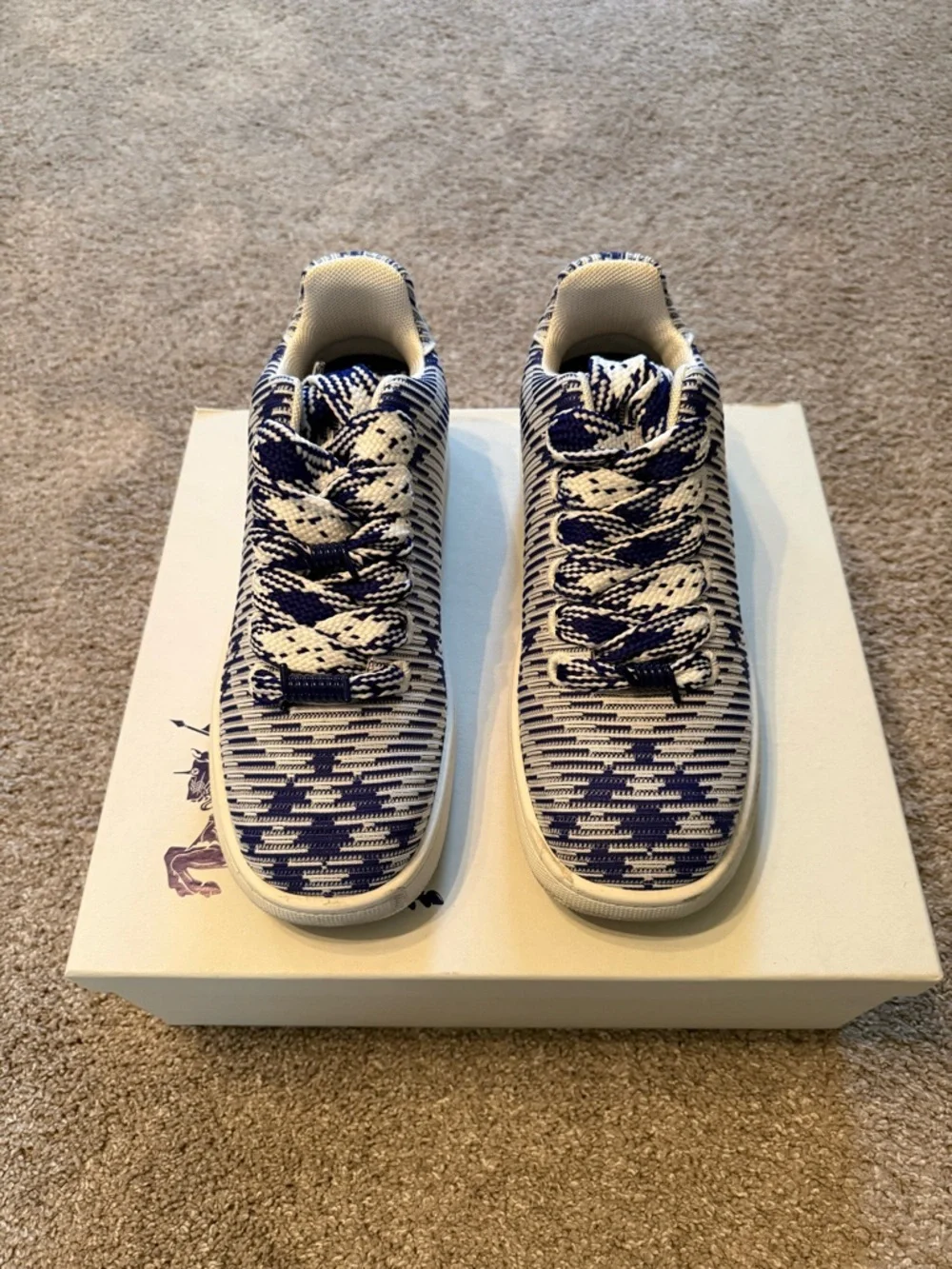 Burberry Blue & White Sneakers - Picture 7 of 14